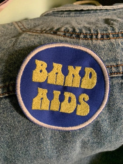 BAND AIDS rock n roll tribute patch handmade