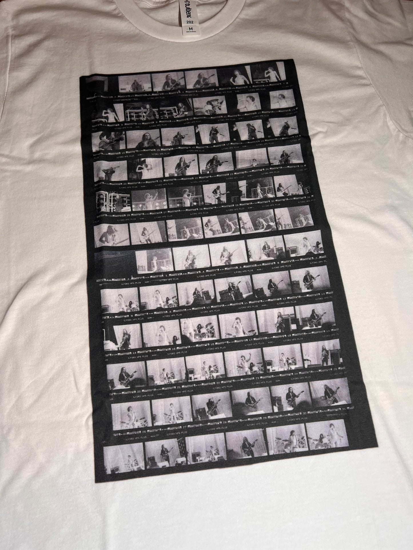 Greta Van Fleet Film Contact sheet tribute shirt on white 2022