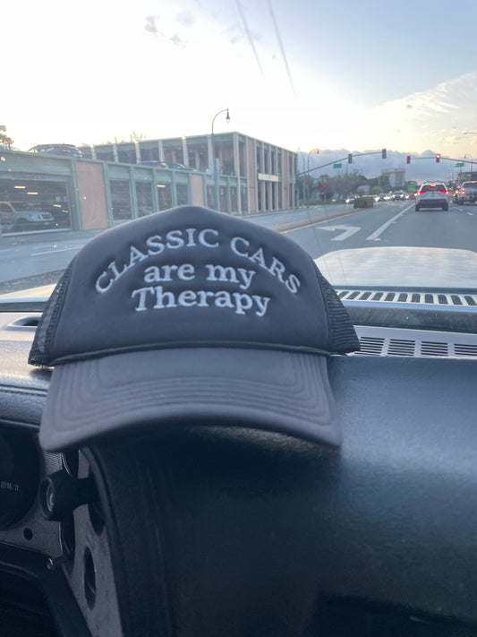 Classic cars are my therapy hat Trucker hat one size fits most