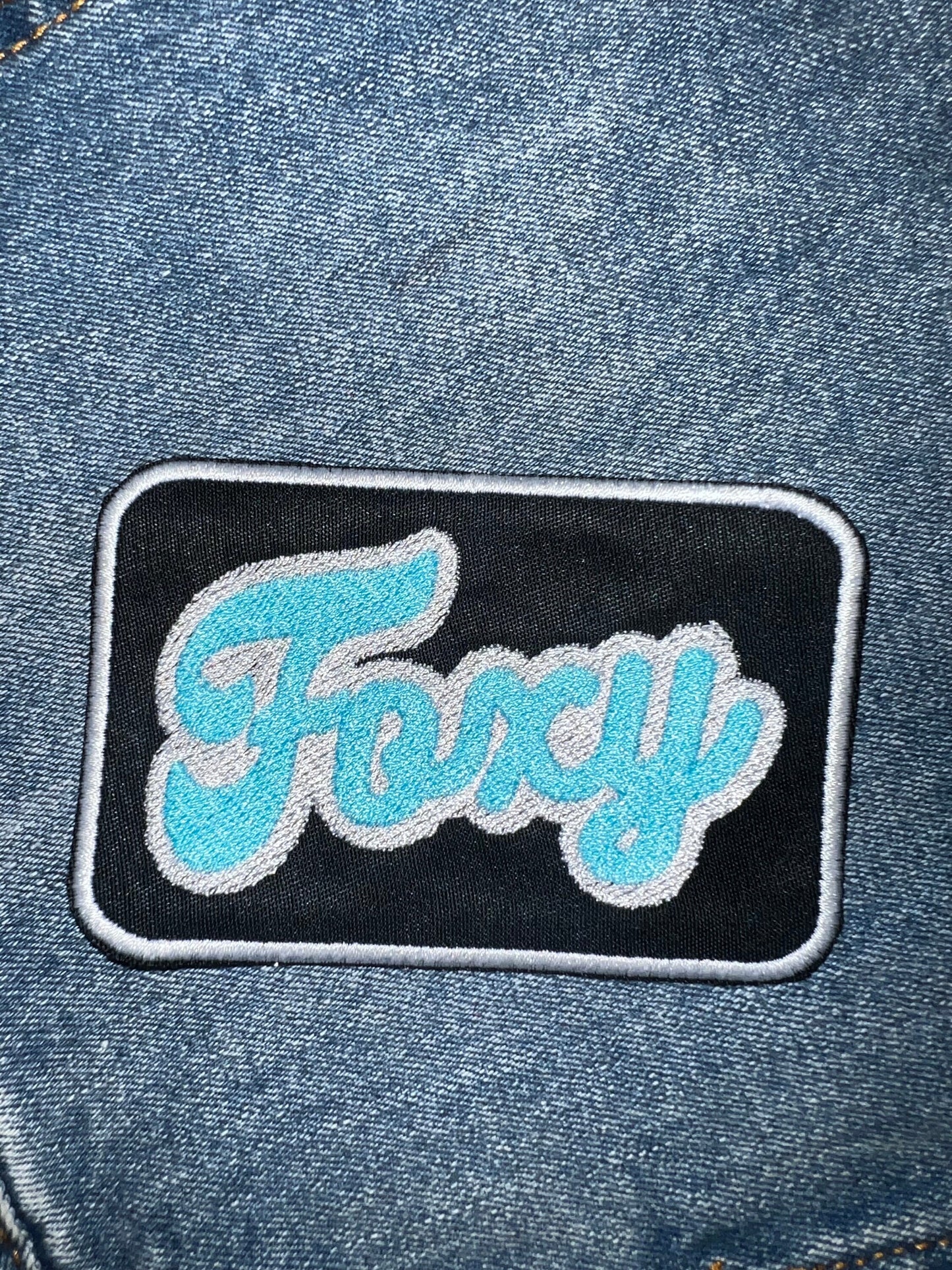 Foxy Blue 1970s-80s inspired patch handmade