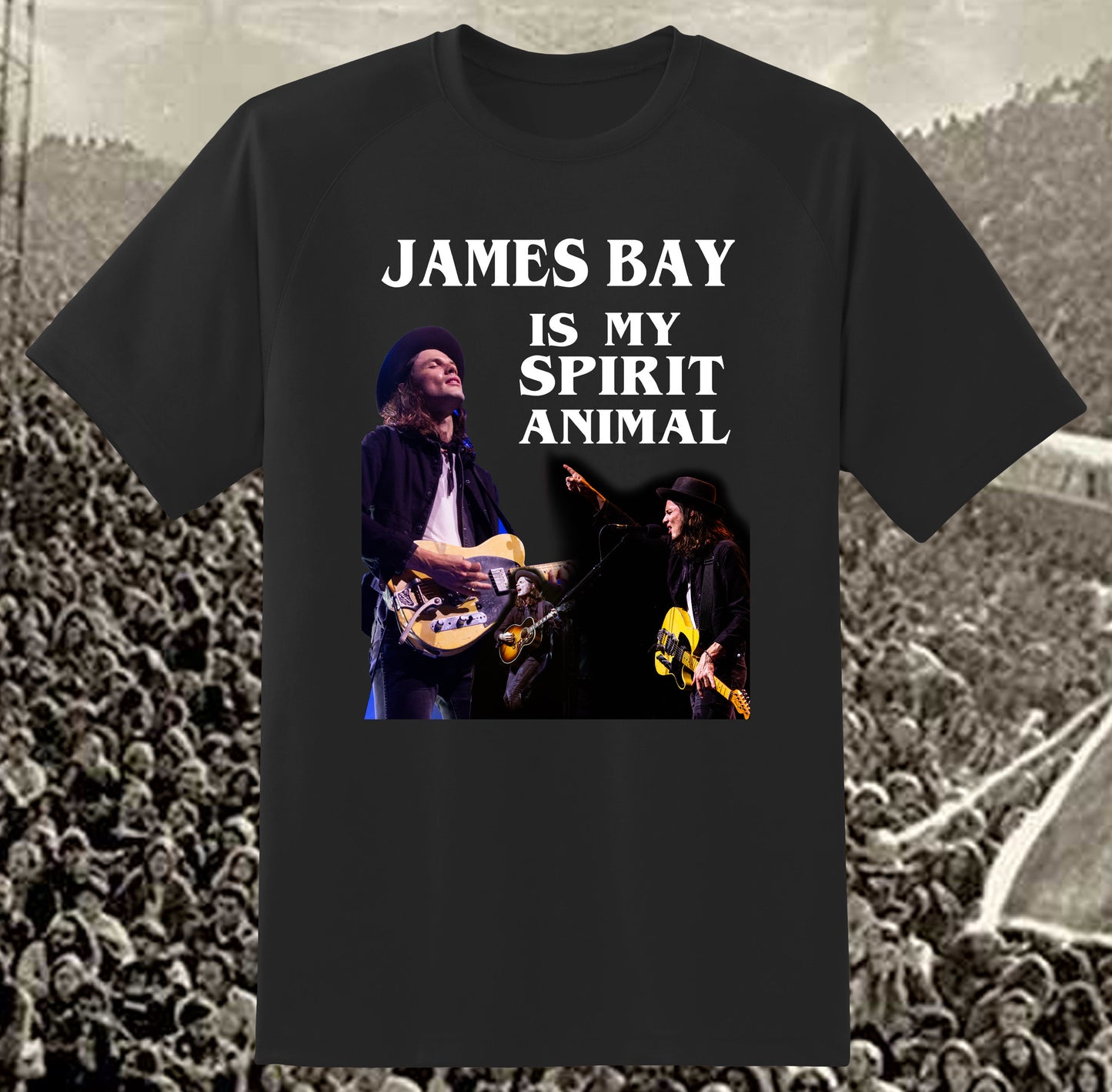 James Bay is my Spirit Animal Tribute Black Shirt handmade